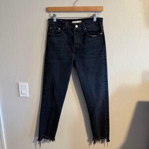 Levi's Premium Wedgie Black Button Fly Jeans Size 26